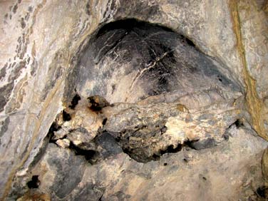 A living room in caves of Lombrives, where once the Cathars hid