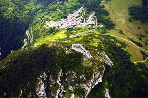 The side of Motsegur where was a <I>Carriere</I>  the entrance to the secret tunnel.